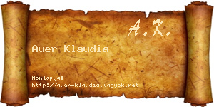 Auer Klaudia névjegykártya